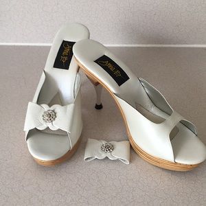 Betsey Johnson style poly platform heels